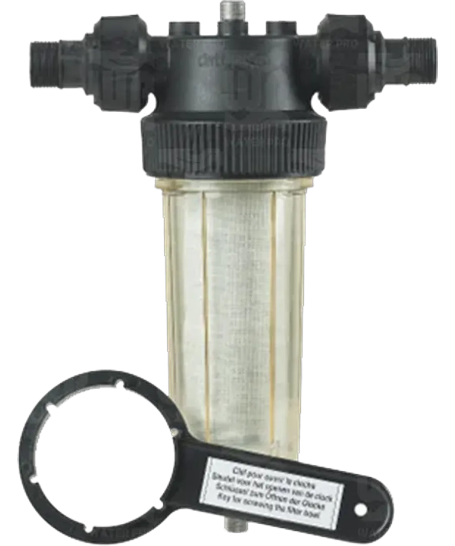 Filtre à sédiments pour le traitement de l’eau avec clé de démontage