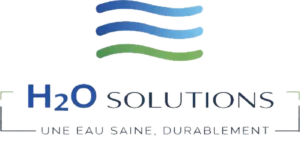 Logo H2O Solutions avec le slogan Une eau saine durablement